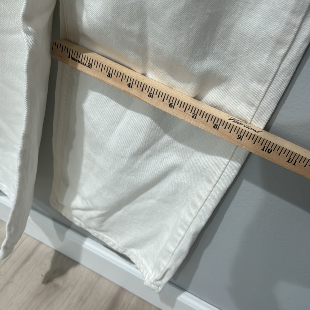 Zara Women's Overalls  Summer Travel  Denim Dungarees Ecru With Topstitching - Picture 9 of 9